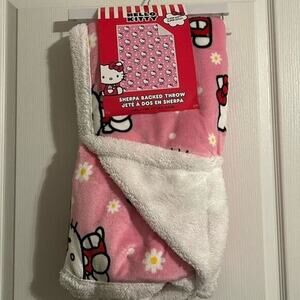 Hello kitty pink Sherpa backed throw